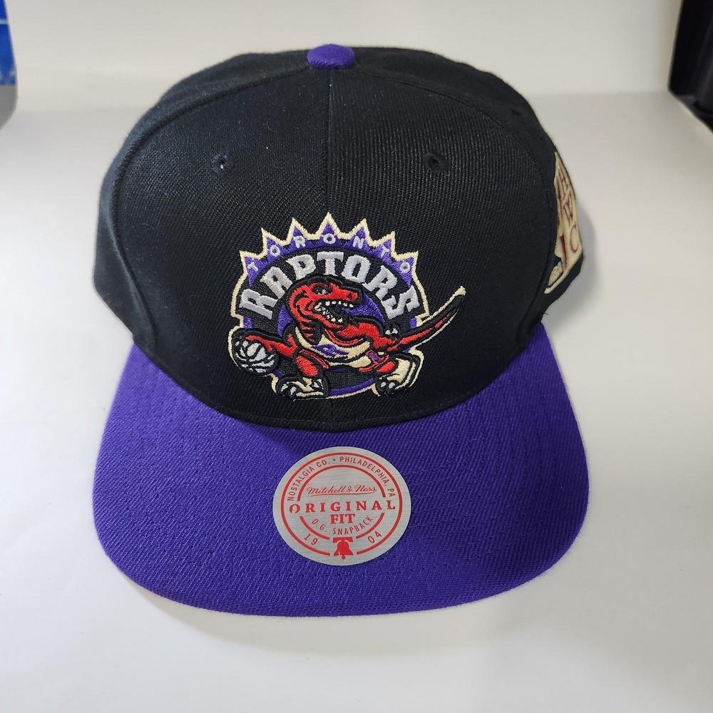 Toronto Raptors Hat Cap Snap Back Black Purple NBA Basketball Throwback Mens